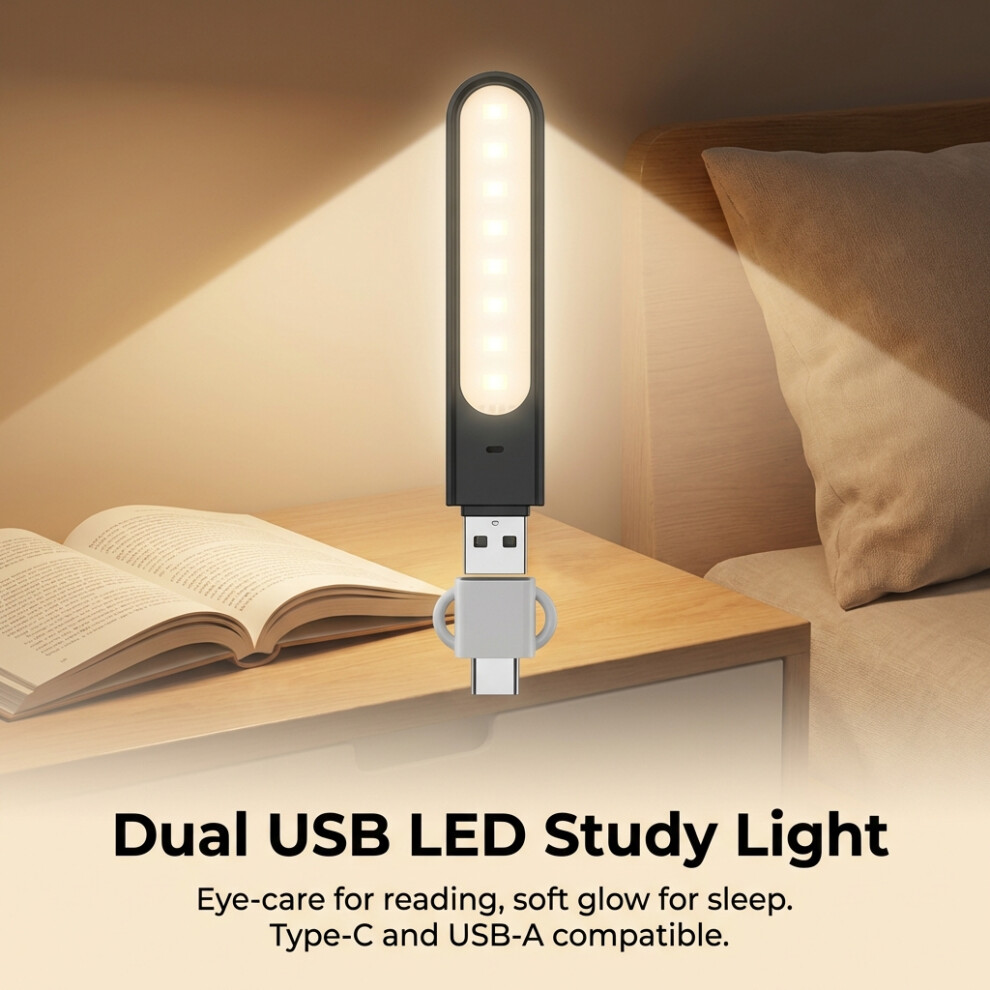 () Usb Night - Eye Protection Desk Lamp Black/Light 6481414552448