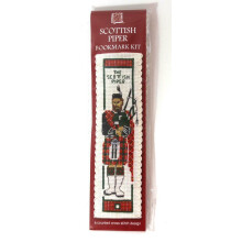 Scottish Highland Piper and Bagpipes Bookmark Cross Stitch Kit