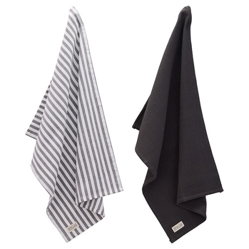 Stellar Stellar Textiles Set of 2 Grey Tea Towels