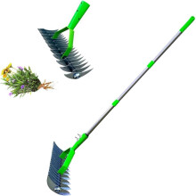 Lawn Aerator Scarifier and Dethatching Rake, Manual Moss Removal Tool with 1.3m Handle