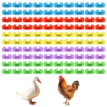 100 Pcs 20mm Numbered Chicken Leg Bands, Colored Poultry Identification Rings with Bright Markings
