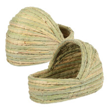 2pcs Chicken Nesting Box Hand Woven Natural Straw Bed for Chickens Rabbits Easy Clean Durable