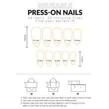 French Tip Fake Nails - Pink & Smooth Edges