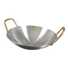 Stainless Steel Wok Pan with Double Handles, Nonstick Surface, 26cm for Home and Outdoor Cooking
