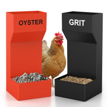 Chicken Grit and Oyster Shell Feeder, RustResistant Galvanized Steel, Large Capacity for Hens