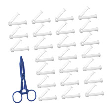 Umbilical Cord Clamp for Newborn Piglets with Cutting Scissors, Disposable Plastic Livestock Clamp