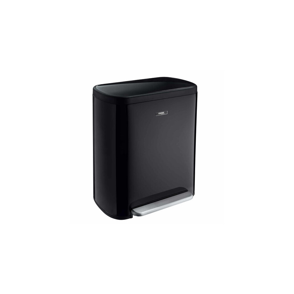 Cooks Professional 60L Dual Recycling Pedal Bin | Black