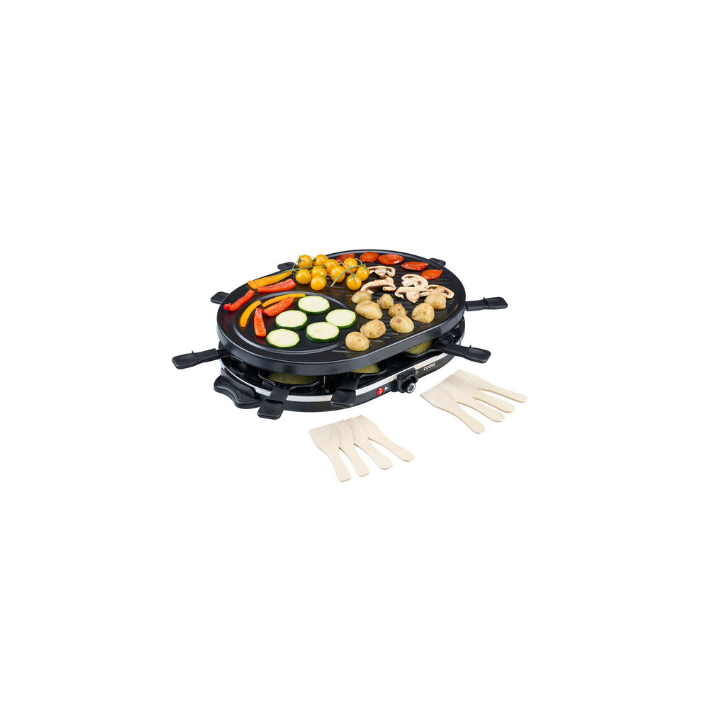 Cooks Professional Electric Raclette Grill With Non Stick Metal Plate | 8 Person