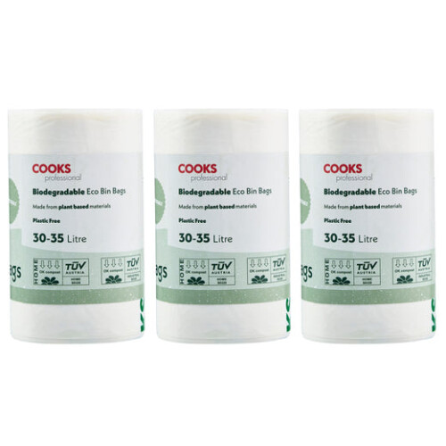 Cooks Professional Cooks Professional Biodegradable Bin Bags | 30-35L | 75 Pack