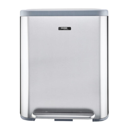 Cooks Professional Cooks Professional 60L Dual Recycling Pedal Bin | Silver 2