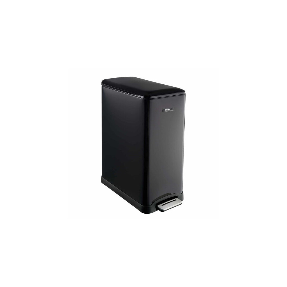 Cooks Professional 50L Dual Recycling Slimline Pedal Bin | Black