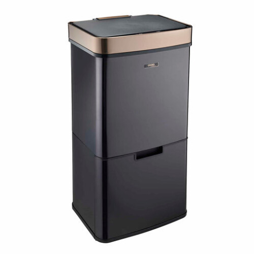 Cooks Professional Cooks Professional 75L Sensor Recycling Bin with Food Caddy | Black / Copper