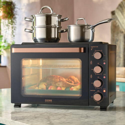 Cooks Professional Cooks Professional 34L Mini Oven with 2 Ceramic Hobs | Black / Copper 2