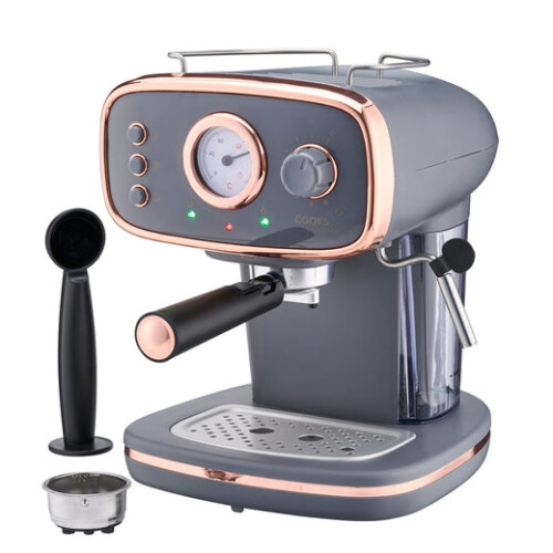 Cooks Professional Cooks Professional Retro Espresso Machine | Grey / Copper
