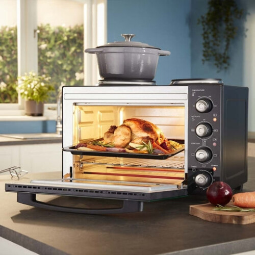 Cooks Professional Cooks Professional 34L Mini Oven with 2 Hobs | Black / Silver 2