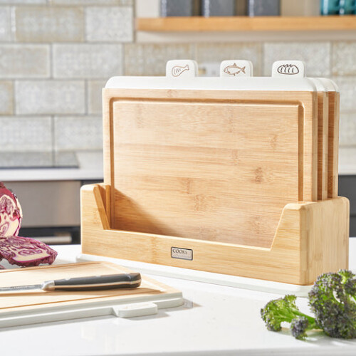 Cooks Professional Cooks Professional 4 Piece Bamboo Index Chopping Board Set | White Tabs 1