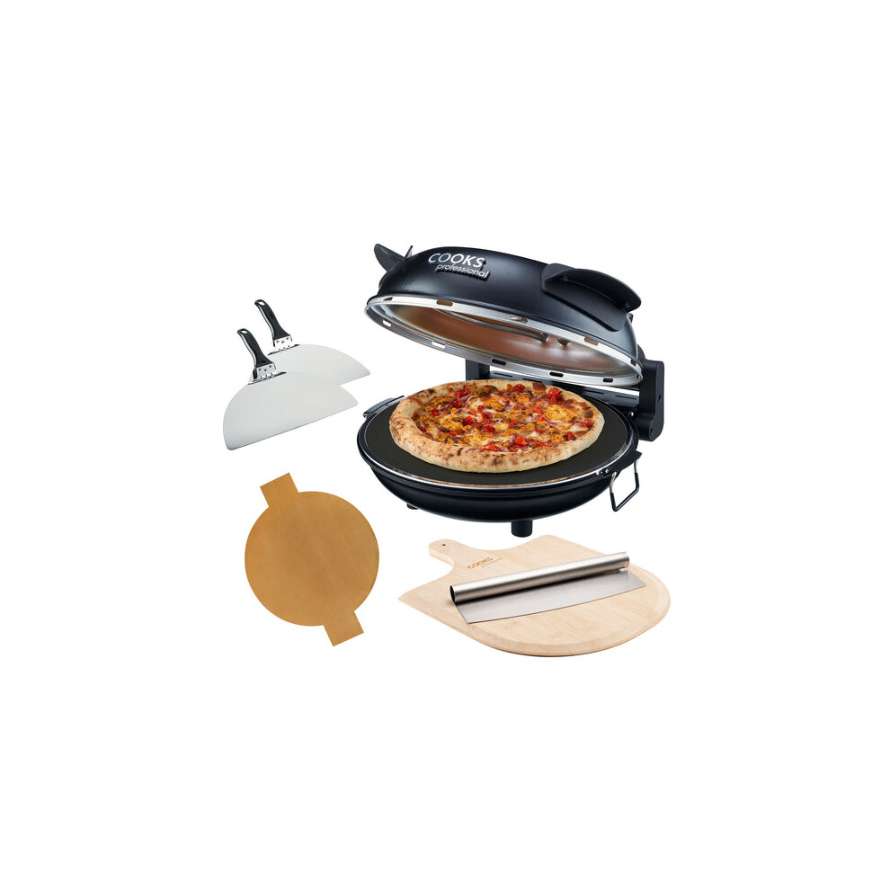 Cooks Professional Electric Pizza Oven Set | Black