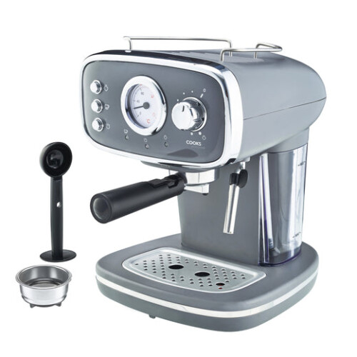 Cooks Professional Cooks Professional Retro Espresso Machine | Grey