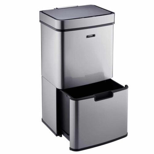Cooks Professional Cooks Professional 75L Sensor Recycling Bin with Food Caddy | Silver 2