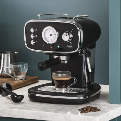 Cooks Professional Cooks Professional Retro Espresso Machine | Black / Silver 1