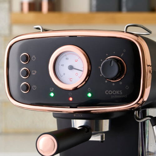 Cooks Professional Cooks Professional Retro Espresso Machine | Black/Copper 2