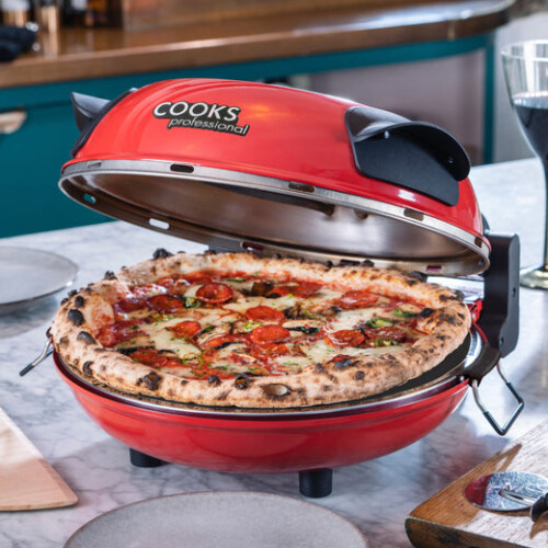 Cooks Professional Cooks Professional Electric Pizza Oven Set | Red 1