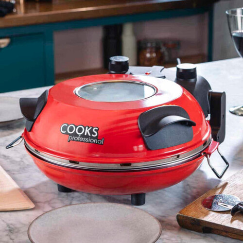 Cooks Professional Cooks Professional Electric Pizza Oven Set | Red 2
