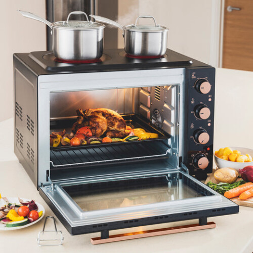 Cooks Professional Cooks Professional 48L Mini Oven with 2 Ceramic Hobs | Black / Copper 2