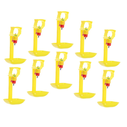 Automatic Chicken Waterer Cups Pack of 10 for Poultry, Ducks, Backyard Coops, Easy Installation