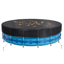 24FT Round Above Ground Pool Leaf Cover, Weatherproof Mesh Net for Leaves and Debris, Heavy Duty