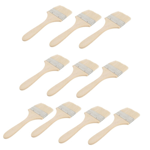 10pcs Professional Grade Chip Paint Brushes Set with Wood Handle for Smooth Even Coverage