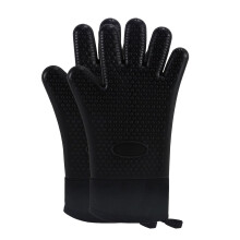 Silicone Oven Mitts Heat Resistant 500F Non Slip Waterproof Gloves with Hanging Loop for Cooking BBQ