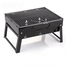 Portable Charcoal Grill, Folding BBQ Grill with Thickened Steel for Outdoor Camping and Backyard Cooking