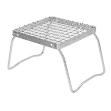 Camping Grill Grate with Foldable Legs, Stainless Steel Outdoor Cooking Rack for Hiking and Picnic