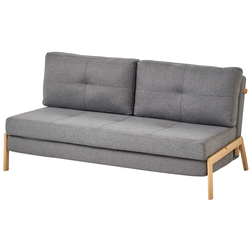 Beliani Sofa Bed 2 Seater EDLAND Fabric Dark Grey 1