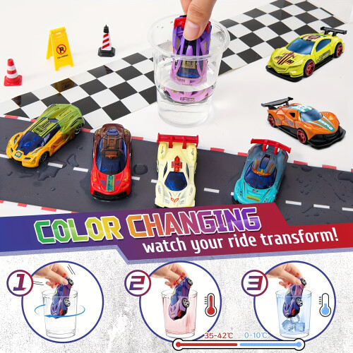 (1 pcs) Magic Color-Changing Temperature-Sensitive Toy Car with Pull-Back Operation - Heat-Activated Changing Colors 1