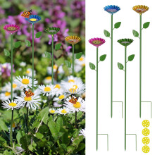 Bee Watering Station 4 Pack with Flower Design for Garden, Attracts Pollinators and Butterflies