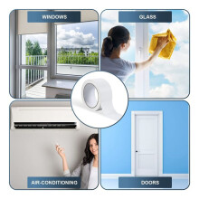 4X Window Weather Tape, Sealing Tape, Plastic Weather Tape, Sealing Tape, Waterproof, No Residue Sealant Strip (White)