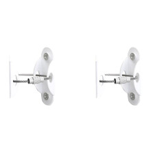 2X MöBel Anti-Tip Fixer SkoskåP Bokhylla SkåP Justerbar Metall FöRtjockad SäKerhet Anti-Tip Fixer Vit