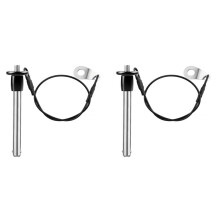 2X Stainless Steel Quick Release Pin 8mm Diameter Locking Pin with Push Button Lanyard Cable Usable Length 50mm