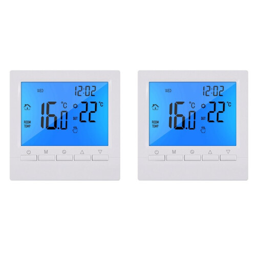 2X Programmable Digital Thermostat 3A Weekly Room Temperature Controller for Efficient Home Heating  Backlight