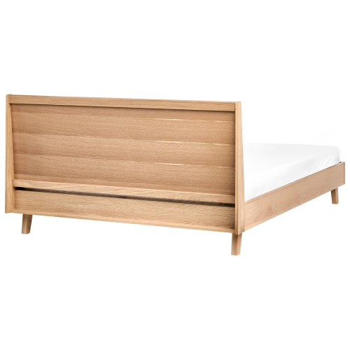 Beliani Bed WIZERNES 160 x 200 cm (EU King Size) Light Oak 2
