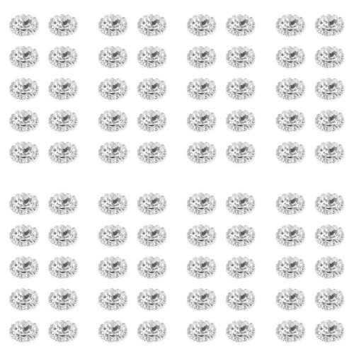 Crystal Rhinestone Button Flat Back Decoration DIY 15mm 80 Pcs Clear 1