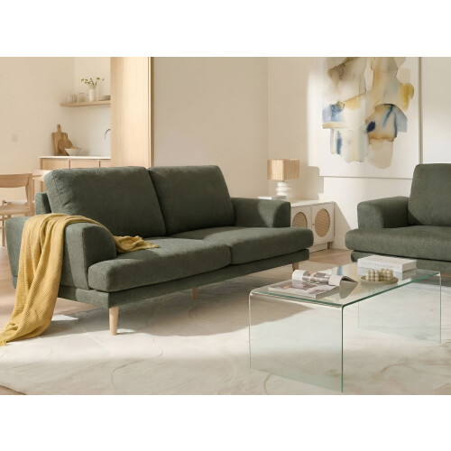 Beliani Sofa 3 Seater KILDAL Fabric Green 1