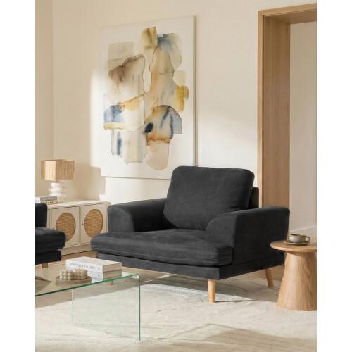 Beliani Armchair KILDAL Fabric Black 1
