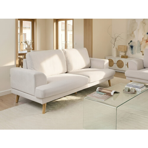 Beliani Sofa 3 Seater KILDAL Fabric Light Beige 1