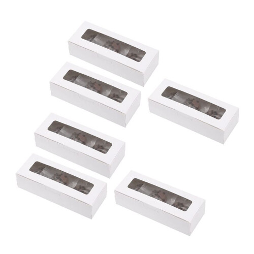 100 Pieces Macaron Boxes with Clear Display Window Macarons Container or Packaging Box Kit for Chocolate Desserts Cake A 2