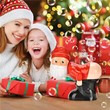 Funny Santa Bubble Blowing Machine with Flashing Lights&Music, Christmas Bubble Blower for Outdoor&Indoor Activity 4 Set