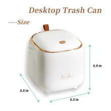2X Countertop Trash Can , Waste Can with Press Type Lid, 0.5 Gallon/1.5 Liter Wastebasket Trash Can Dispenser,White