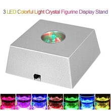 3X LED Stone Display Base Colorful Changing Light Crystal Tower Light Home Decoration Figurine Display Stand